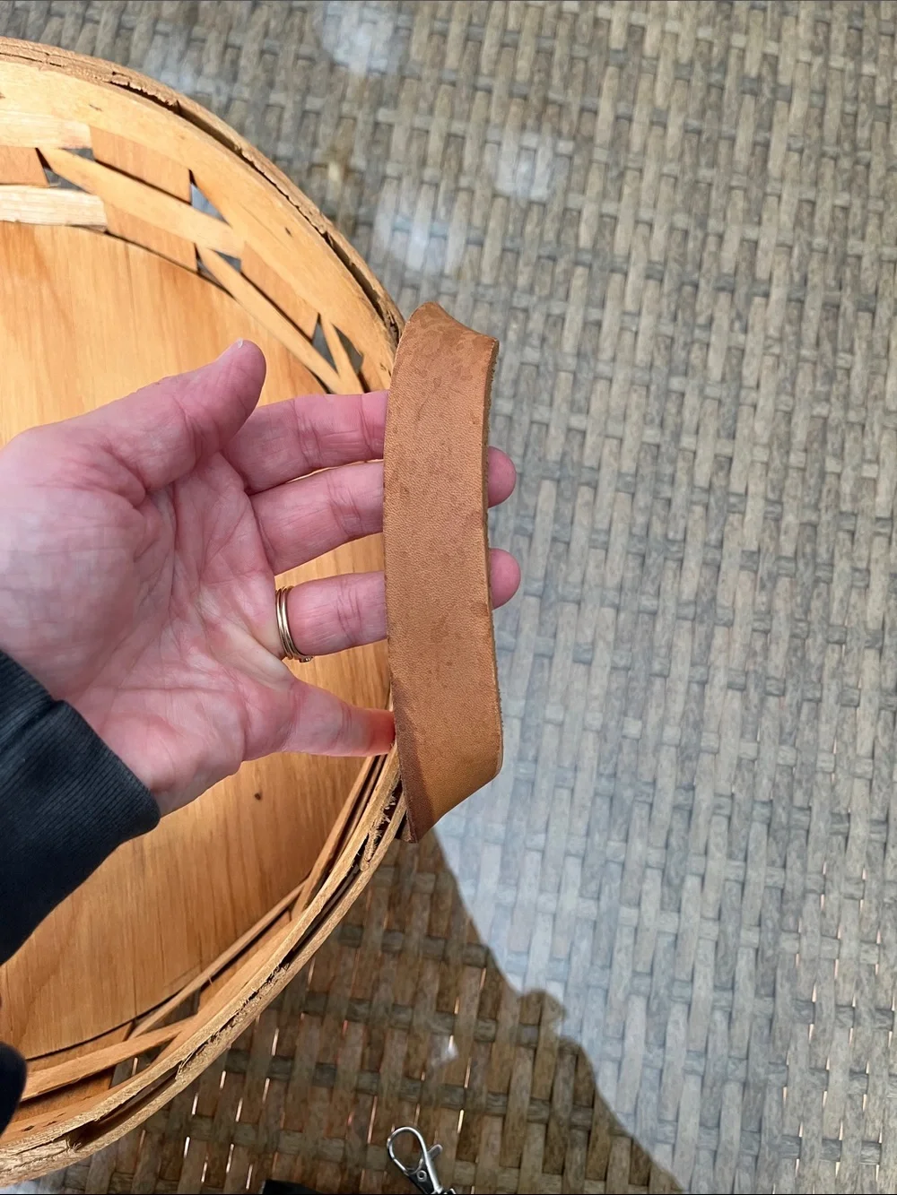 Vintage 13” x 4” Peterboro Maple Basket